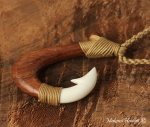 Koa Wood Bone Fish Hook Necklace