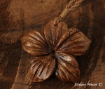 40mm Koa Wood Hibiscus Flower Necklace