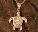 Pink Gold Turtle Pendant(M)