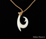 Cow Bone Handcrafted Fish Hook High Polish Finish Necklace