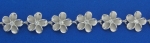 8mm Plumeria with Clear CZ 14K White Gold Plated with Rhodium Plumeria Anklet
