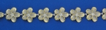 8mm Plumeria with Clear CZ 14K Yellow Gold Plated with Rhodium Plumeria Anklet