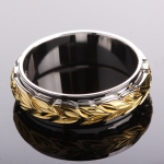 Maile YG Plated 6*4 Rhodium Double Ring(Thick)
