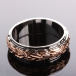 Maile PG Plated 6*4 Rhodium Double Ring(Thick)