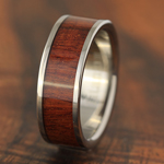 Titanium Cocobolo Inlaid Wedding Ring 8mm